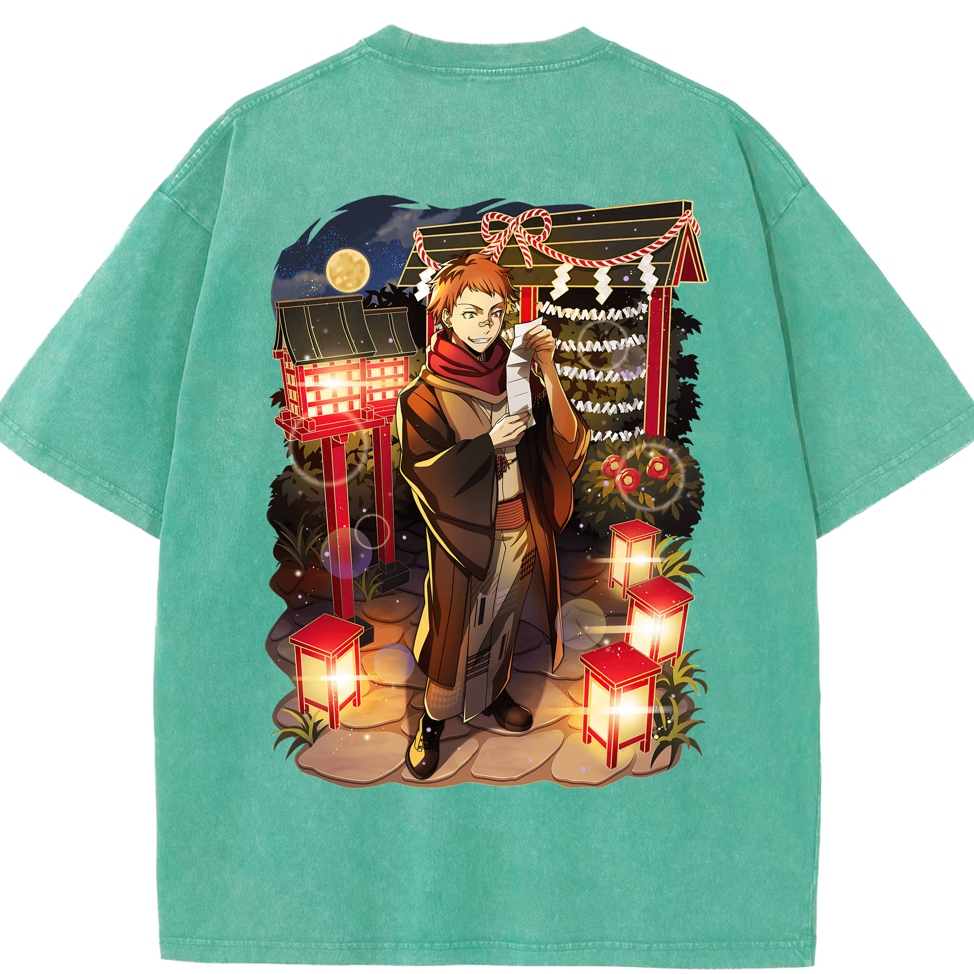 （画像用） 文豪ストレイドッグス Bungo Stray Dogs 綿100% ヴィンテージ風 半袖Tシャツ（背面プリント）